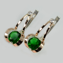 Серебряные серьги с накладками из золота