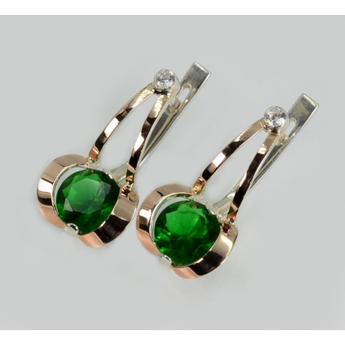 Серебряные серьги с накладками из золота