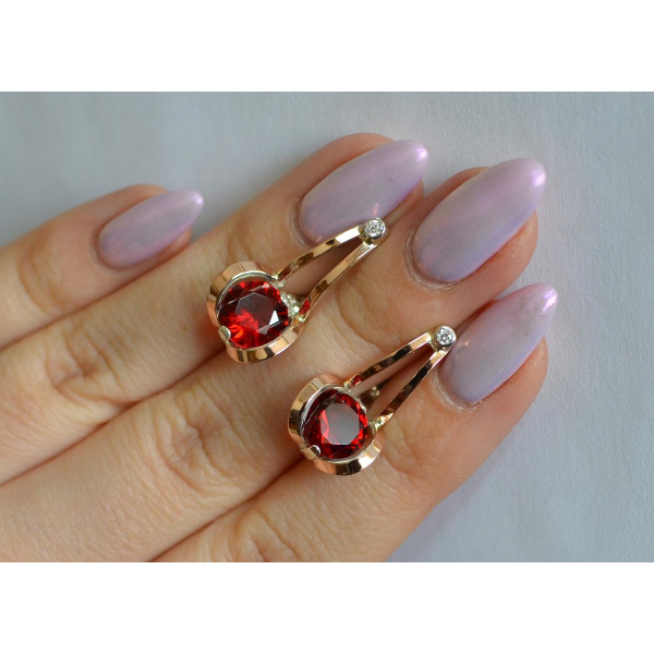 Серебряные серьги с накладками из золота (010с)