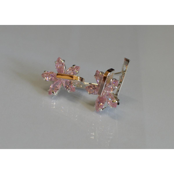 Серебряные серьги с золотыми накладками (011с)