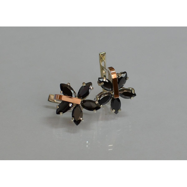 Серебряные серьги с золотыми накладками (011с)