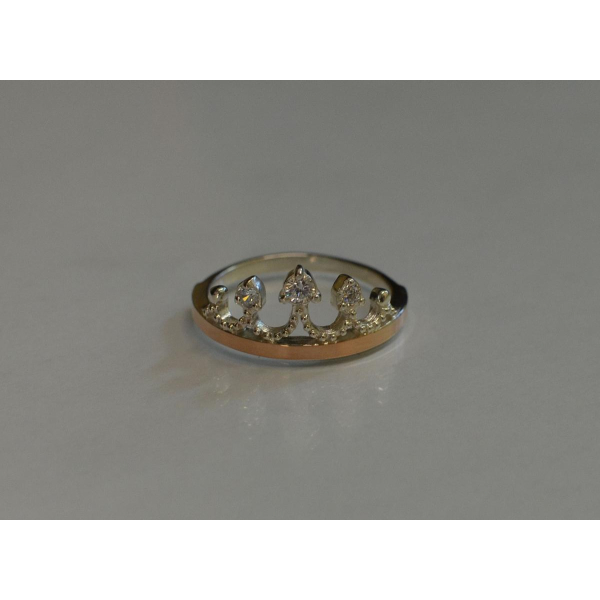 Серебряное кольцо  с пластинами из золота (013к)