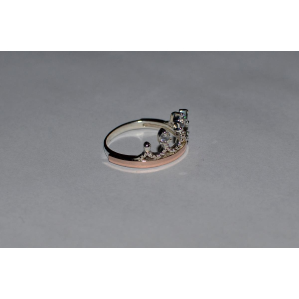 Серебряное кольцо  с пластинами из золота (013к)