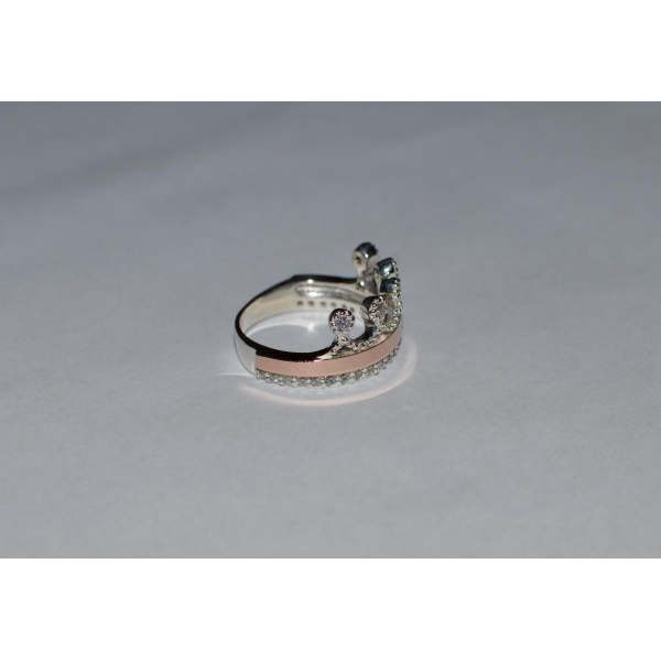 Срібна каблучка з напайками із золота (016к)