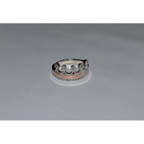 Срібна каблучка з напайками із золота (016к)