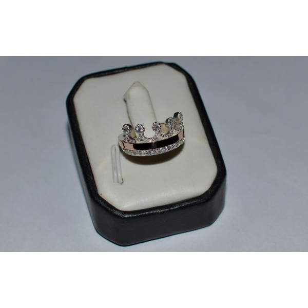 Срібна каблучка з напайками із золота (016к)