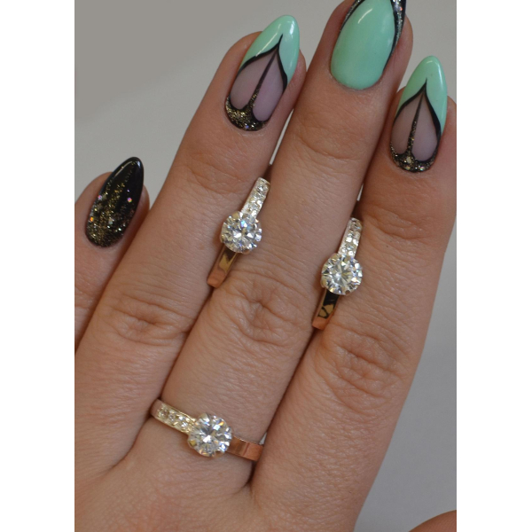 Серебряный комплект с золотыми пластинами (018)