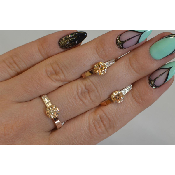 Серебряный комплект с золотыми пластинами (018)