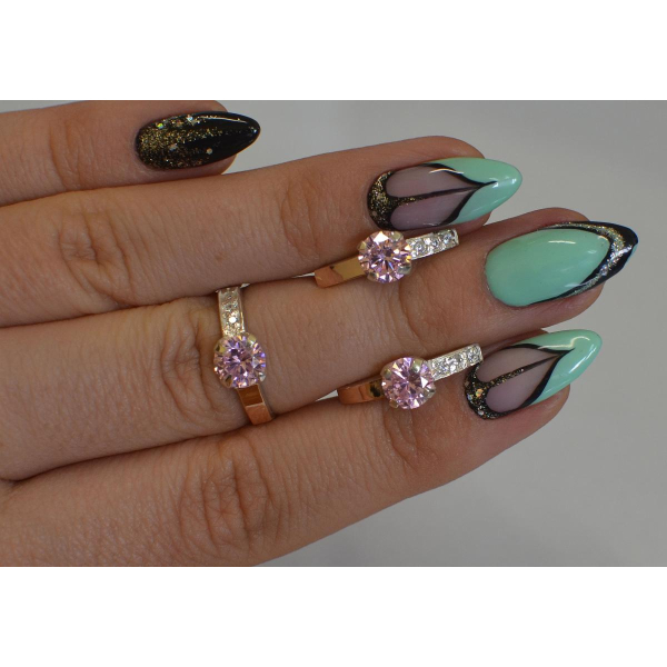 Серебряный комплект с золотыми пластинами (018)