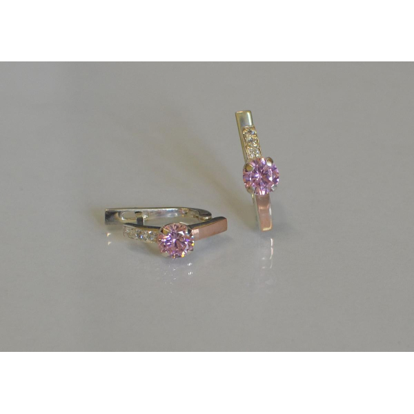 Серебряные серьги со вставками из золота (018с)