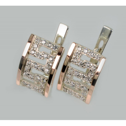 Серебряные серьги с накладками золота