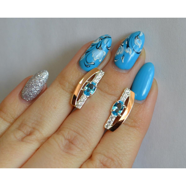 Серебряные серьги с золотыми накладками (021с)