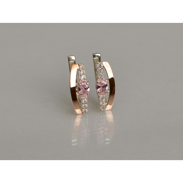 Серебряные серьги с золотыми накладками (021с)