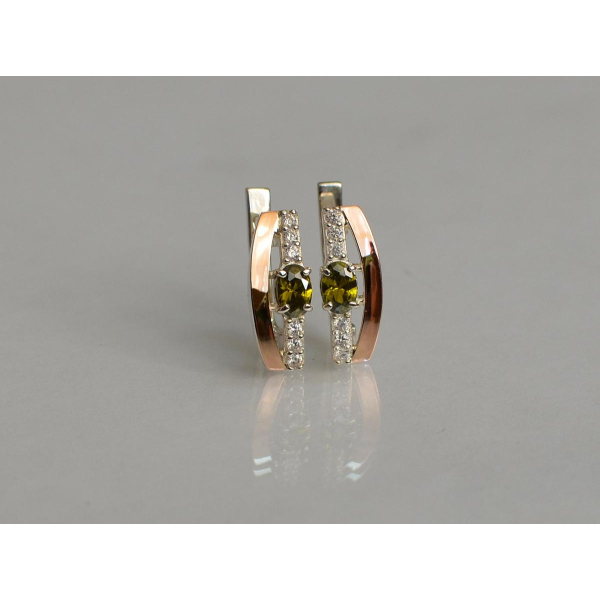 Серебряные серьги с золотыми накладками (021с)