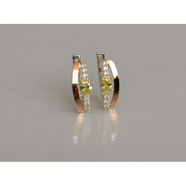 Серебряные серьги с золотыми накладками (021с)