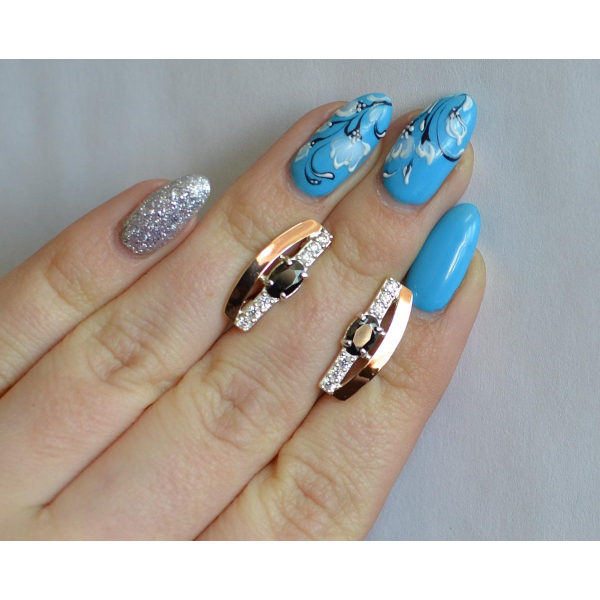 Серебряные серьги с золотыми накладками (021с)