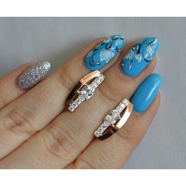 Серебряные серьги с золотыми накладками (021с)