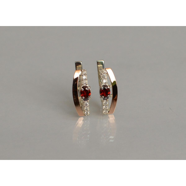 Серебряные серьги с золотыми накладками (021с)