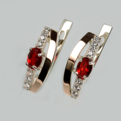 Серебряные серьги с золотыми накладками