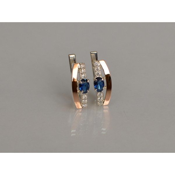 Серебряные серьги с золотыми накладками (021с)