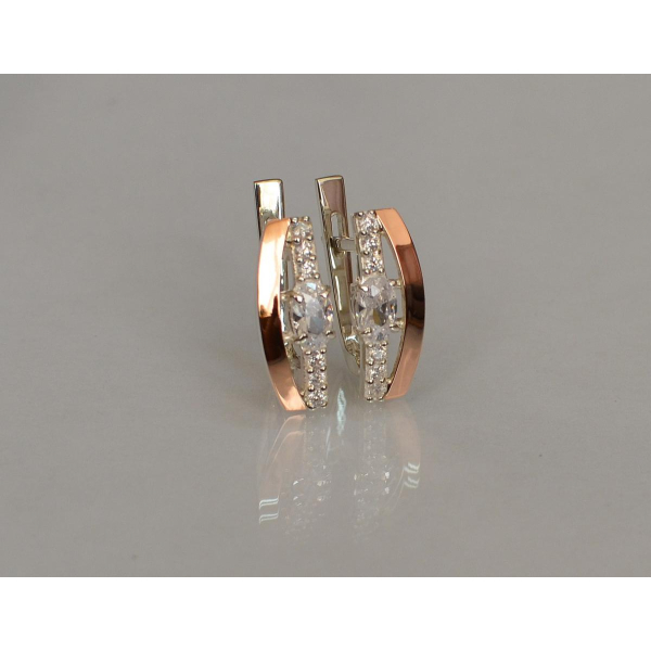 Серебряные серьги с золотыми накладками (021с)