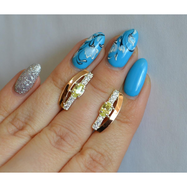 Серебряные серьги с золотыми накладками (021с)