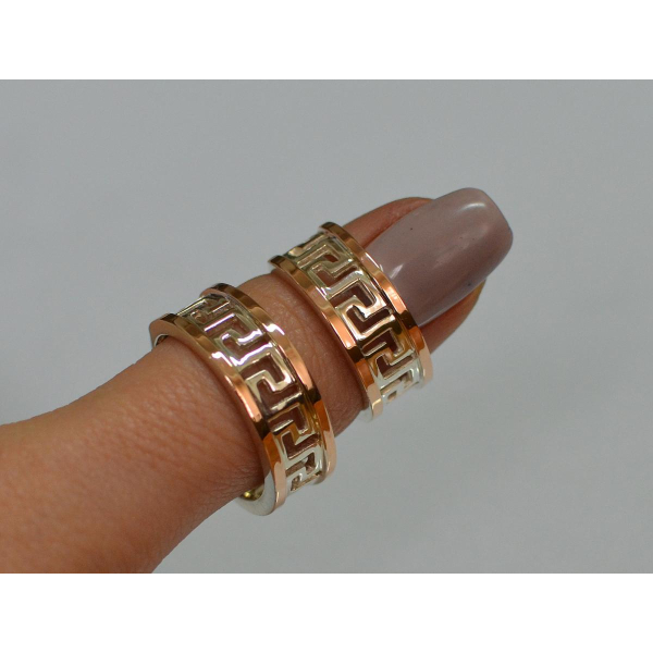 Серебряное кольцо с напайками из золота (022к)