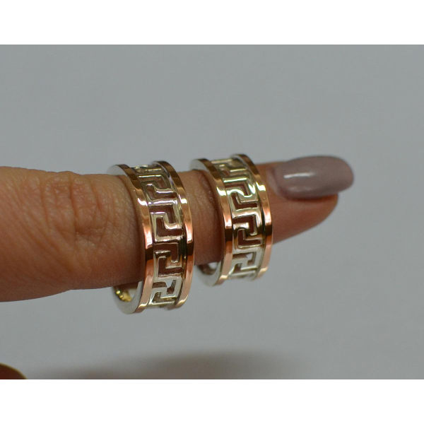 Серебряное кольцо с напайками из золота (022к)