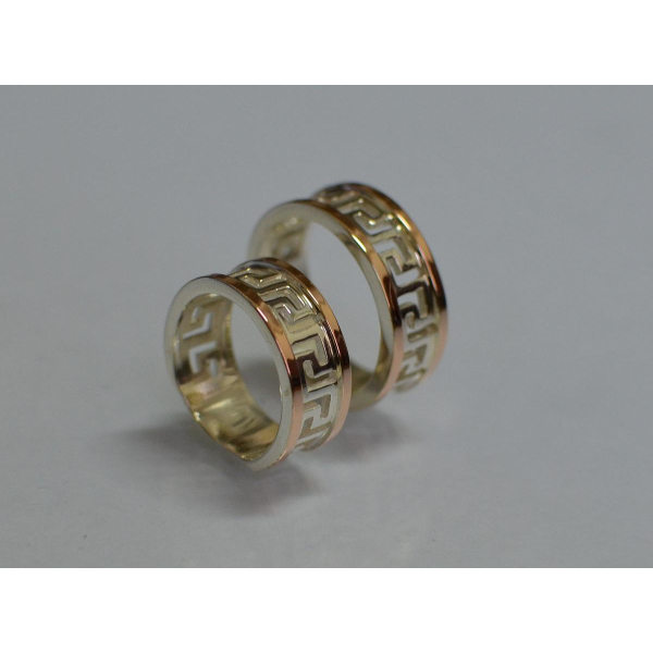 Пара обручальных колец из серебра (022п)