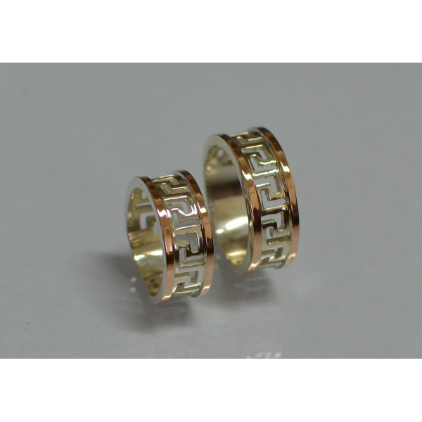 Пара обручальных колец из серебра (022п)