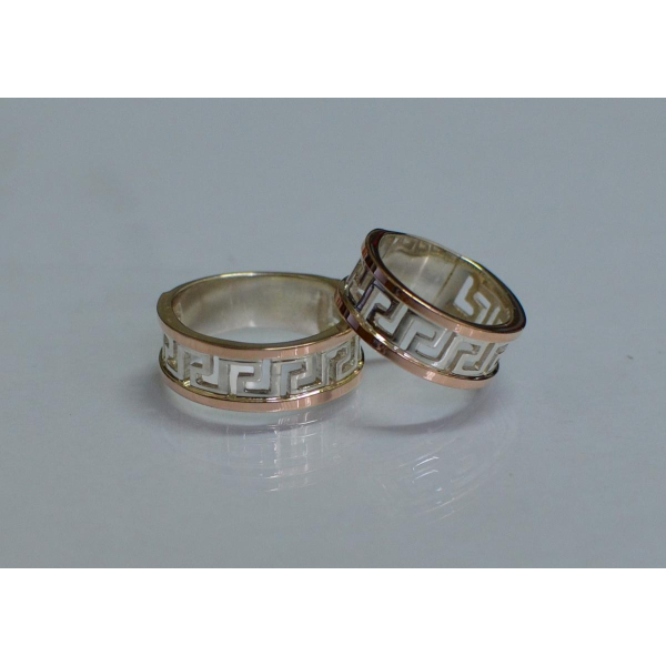 Пара обручальных колец из серебра (022п)