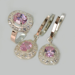 Набор серебряный с золотыми напайками