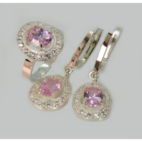 Набор серебряный с золотыми напайками