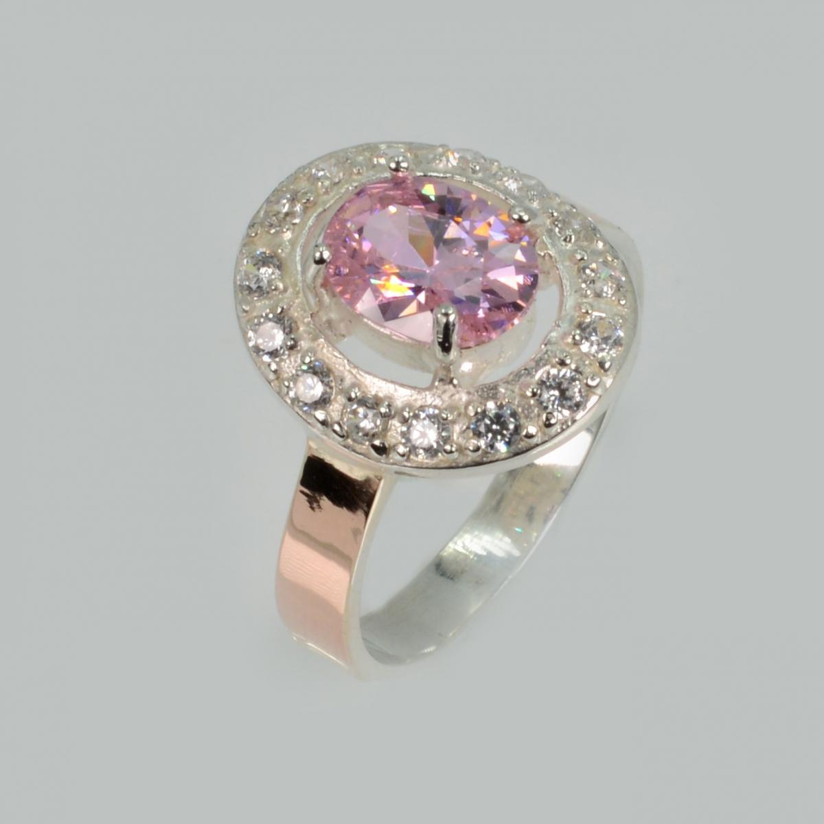 Кольцо серебряное с золотыми пластинам (023к)