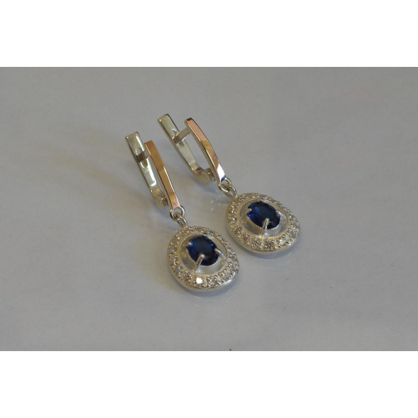 Серьги серебряные  с накладками из золота (023с)