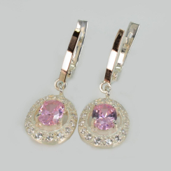 Серьги серебряные  с накладками из золота