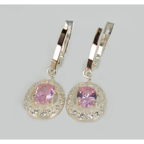 Серьги серебряные  с накладками из золота