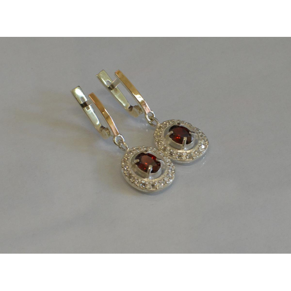 Серьги серебряные  с накладками из золота (023с)