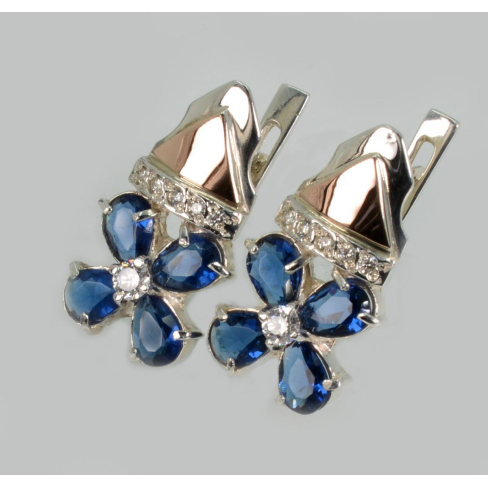 Серебряные серьги с золотыми накладками