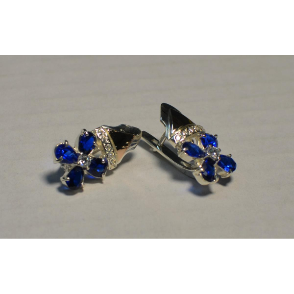 Серебряные серьги с золотыми накладками (024с)