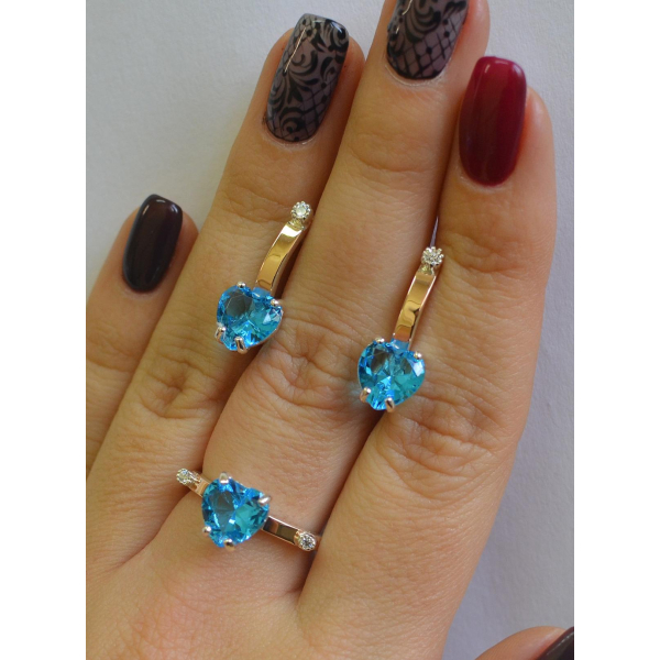 Серебряный гарнитур с золотыми напайками (025)