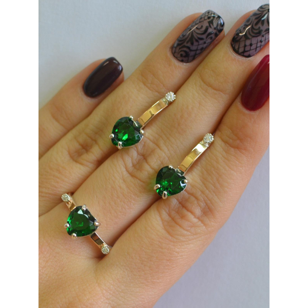 Серебряный гарнитур с золотыми напайками (025)