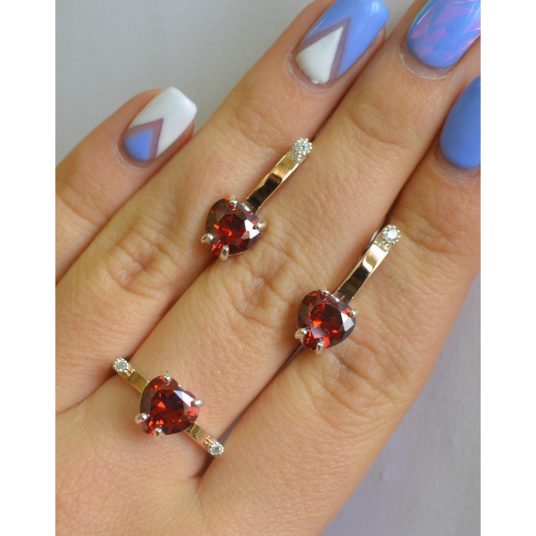 Серебряный гарнитур с золотыми напайками (025)