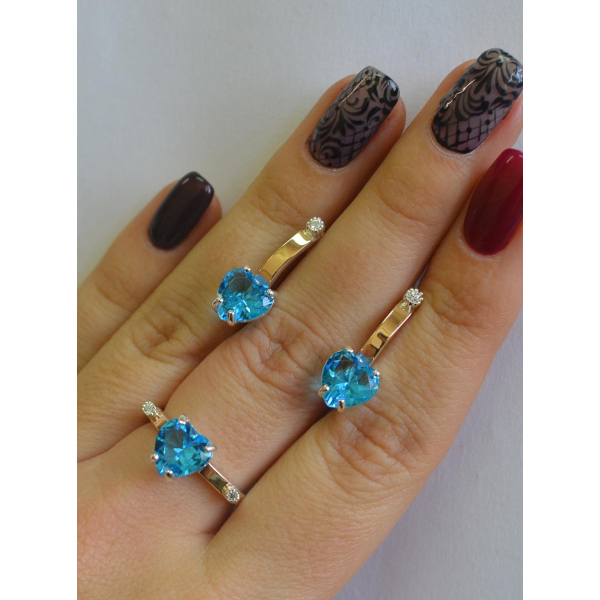 Серебряный гарнитур с золотыми напайками (025)