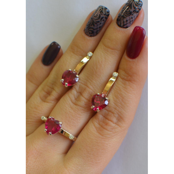 Серебряный гарнитур с золотыми напайками (025)