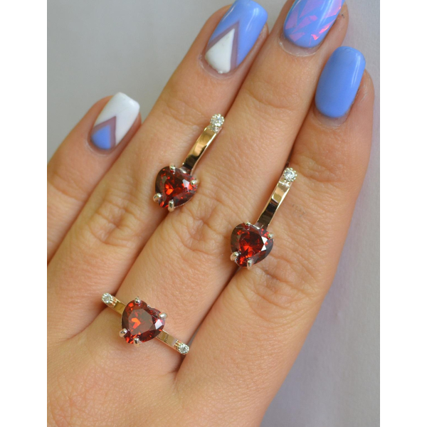 Серебряный гарнитур с золотыми напайками (025)