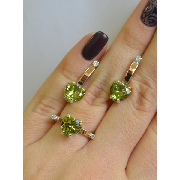 Серебряный гарнитур с золотыми напайками (025)