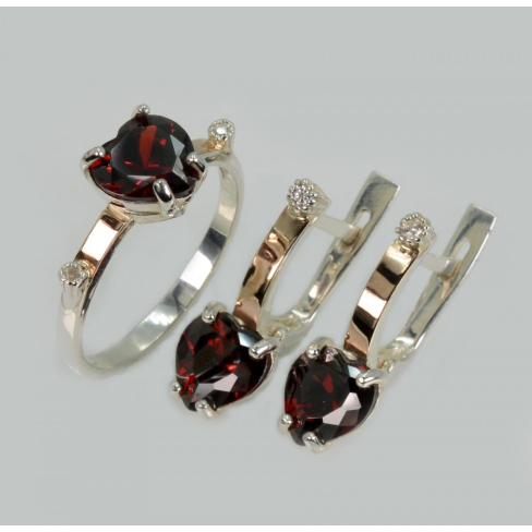 Серебряный гарнитур с золотыми напайками