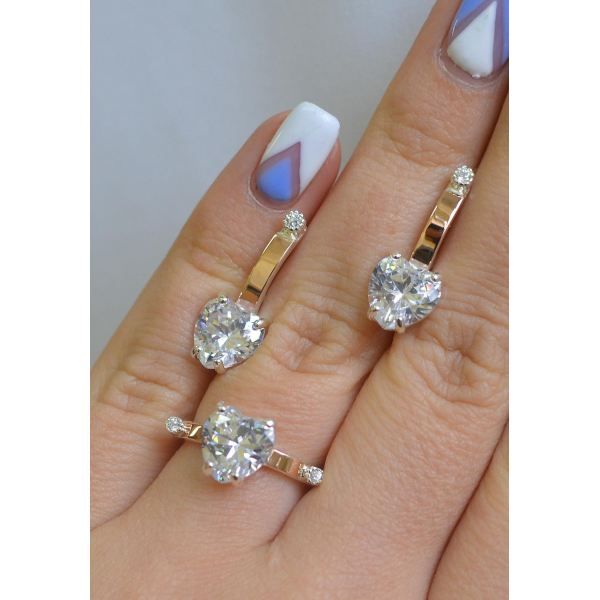 Серебряный гарнитур с золотыми напайками (025)