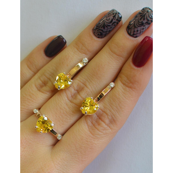 Серебряный гарнитур с золотыми напайками (025)